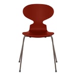 Fritz Hansen - 3101 Myran 4 ben, Lackad, Venetian Red, Underrede Brown Bronze - Matstolar - designer_arne_jacobsen - Röd - Metall/Trä