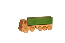 Jouet en Bois Tracteur Avec Plate-Forme Coloré Longueur Env. 15 CM Nouveau