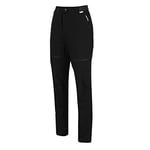 Regatta Womens Mountain Zip Off Walking Trousers Pants, Black, 14 EU