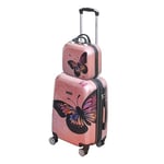 CELIMS - Valise Cabine avec Vanity | Valise en Polycarbonates | 55 x 36 x 23 cm | 4 roulettes Doubles | Cadenas TSA | Rose Gold