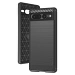 Made for Google Pixel 7 Pro Flexible Case Carbon Brushed Metal Effect MOFI Black