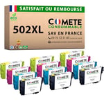 COMETE, Marque française - 502XL - 12 Cartouches d'encre Compatibles avec Epson 502 XL - pour Epson Expression Home XP-5105 XP-5150 Workforce WF-2860 WF-2865 WF-2880 WF-2885 (3 Noir et 9 Couleur)