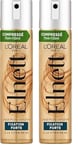 L’ORÉAL PARIS - Laque Elnett - Spray Fixation Forte - Enrichi en Vitamine B5 - Tous Types de Cheveux - Format Compressé 75ml (Lot de 2)