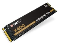 EMTEC - Disque SSD Interne Collection X400 Power Pro M.2 2280 NVMe - 2To, 2TB - ECSSD2TX400 - PCIe Gen4x4 - 3D NAND - Idéal pour Gamer, Jeux Vidéo, Charge de Travail Intensives