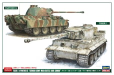 Tiger I & Panther G 2 Kits en Boîte 1:72 Plastique Model Kit Hasegawa