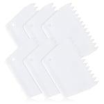 6 Pièces Mastic à Colle Grattoir en Plastique Blanc Grattoir à Bouche Concave Dentelée Applicateur Distributeur de Plancher en Bois dur pour Appliquer du Mastic de Colle