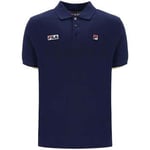 Fila T-shirts & Polo-t-shirts Pablo Three Button Tipped Polo Shirt Navy/Lemonade