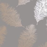 Holden Decor Reflect 2 Fawning Feather Grey Rose Gold Wallpaper 12629 - Metallic