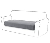 TIANSHU Housses de Coussin de Siège de Canapé Extensible, Housse Coussin Canapé Antidérapante Housse Assise Canapé élastique Housse Coussin Canapé d'angle Antipoussière (2 Places,Gris Clair)