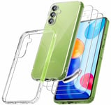 RKINC Coque pour Samsung Galaxy A54 5G, avec 3 Films de Verre Trempé Armor, ne jaunissant jamais Norme Militaire, résistante aux Chocs et aux Rayures Coque de Protection Transparent