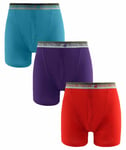 Beverly Hills Polo Club Mens 3-Pack Boxer Shorts - Multicolour Cotton - Size Medium