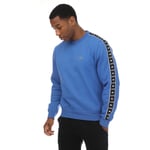 Lacoste Mens Logo Stripe Jogger Sweatshirt in Blue Cotton - Size Large