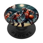 Werewolves Playing Basketball Under a Full Moon on Halloween PopSockets Swappable PopGrip