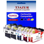 Lot de 8 cartouches d'encre compatibles type T3AZUR pour LC3219 XL pour Brother MFC J6730DW J6930DW - T3AZUR (Noir et Couleur)