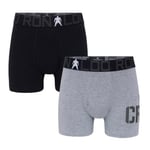 CR7 Cristiano Ronaldo 2P Boys Trunk Briefs Svart/Grå bomull 158-164