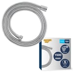 GROHE Flexible tuyau de douche salle de bains VitalioFlex métallique, tuyau de douche 1500mm, anti-pliures, finition brillante, raccord fileté universel 1/2", chromé, 27502001 (Import Allemagne)