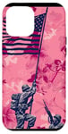 Coque pour iPhone 12 Pro Max Rose Pop Art Floral Iwo Jima Drapeau Américain Levage