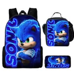 Anime Sonic Pennfodral Student Lunch Bag Cartoon Barn Ryggsäck Sonic Väska