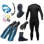 Utstyrspakke snorkling herre 7mm - Belte og 10 kg bly