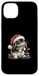 Coque pour iPhone 14 Plus Holland Lop Lapin à mâcher amusant avec lumière de Noël