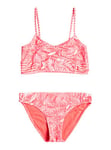Roxy Fille Vacay For Life Crop Top Set Ensemble de bikini, Sunkissed Coral Tropical Tide, 6 ans