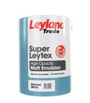 Leyland Trade High Opacity Matt Emulsion Super Leytex Brilliant White Paint - 5L