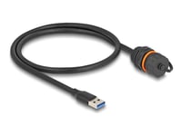 Delock - Usb-Förlängningskabel - Usb Typ A (Hane) Till Usb Typ A (Hona) Skyddslock - 60 Cm - M20-Gänga, Damm- Och Vattentät (Ip68), Built-In Sealing Cap - Svart