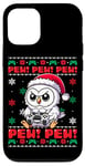 Coque pour iPhone 13 White Owl Funny Gamer Pew Jeu vidéo Ugly Christmas Boys