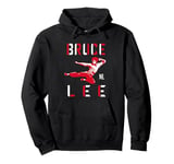 Bruce Lee Flying Kick Shadowed Face Shot Pullover Hoodie