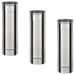 Lot de 3 TI500 Conduit simple paroi pour bois fioul longueur 50 cm Ø110