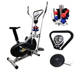 Ffitness FLMDK414 Vélo elliptique Volant 5 kg Résistance Courroie Entraînement Maison Statique Dynamique, Gris