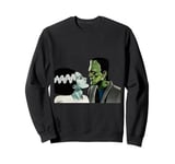 Frankenstein Monster & Bride Halloween Romantic Kiss Scene Sweatshirt