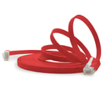 3,0 M - Rouge - 1 Pièce - Câble Réseau Plat Cat.6 Câble Plat Cat6 Câble Patch Ultra Plat Cat.6 1000 Mbit/S Gigabit Lan (Rj45) Flat Slim Micro