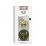 BIBS - Pacifier Colour 2 PACK - Sage/Hunter Green - Size 1