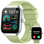 Smart Watch for Men Women Answer/Make Calls, 1.96" Fitness Watch Step Counter Heart Rate Sleep Monitor, Fitness Tracker 113+ Sports Activity Trackers IP68 Waterproof Smartwatches for Android IOS Green