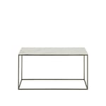 Ligne Roset - Space Low Table Large, White Marble-Effect Ceramic Stoneware, Black Chromed Base - Soffbord - Pagnon & Pelhaître - Vit - Naturmaterial/Metall