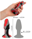 Plug anal avec ventouse mini dilatateur en silicone bout petit gode lisse rouge