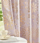 Gold Pink Full Blackout Curtains for Girl's Room Metallic Floral Curtain Drapes for Studio Dorm Modern Sparking Thermal Window Curtains for Bedroom Living Room 54inch 2 Panels Grommet Top