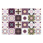 24 st lila marockanska kakeldekaler, rosa kök badrum vägg kakeldekaler skala och klistra på kakelöverföringar dekaler (15 cm x 15 cm) Purple