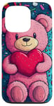 Coque pour iPhone 13 Pro Ours en peluche coeur Saint-Valentin