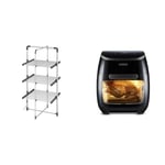 Black+Decker 63099 3-Tier Heated Clothes Airer Aluminium, Cool Grey, 140cm x 73cm x 68cm & Tower T17076 Xpress Pro Combo 10-in-1 Digital Air Fryer Oven with Rapid Air Circulation