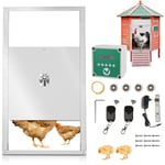 Swanew - Porte automatique de poulailler avec minuterie en alliage d'aluminium automatique de poulet alimenté Resiste aux Predateurs, Poulets Poules