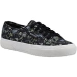 Superga 2750 Floral Print Cotton WoMens Dark Grey/Floral Trainers material_cotton - Size UK 4