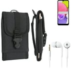 For Samsung Galaxy A03 + EARPHONES Belt bag outdoor pouch Holster case protectio