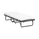 Uniprodo Sammenleggbar gjesteseng med madrass - 80 x 190 cm 150 kg sammenleggbar rullbar