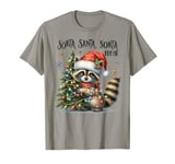 Sorta Santa Sorta Feral Santa Funny Raccoon Lover Xmas Tree T-Shirt