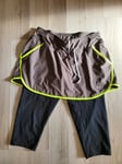 Wmns Nike Skapri Capri 2 in 1 Pants Sz S Moss Green/Lime Green 451420 214 