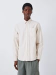 Carhartt WIP C-Logo Cotton Long Sleeve Shirt, Cornsilk/White