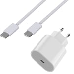 Chargeur Rapide 20W + Cable USB-C USB-C 2 mètres pour Airpods 4 / Airpods Pro 2 / Airpods Max (2024) Phonillico®