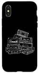 Coque pour iPhone X/XS Love Retro Mixtape 80's Blank Cassette Tape Shirt Cadeaux